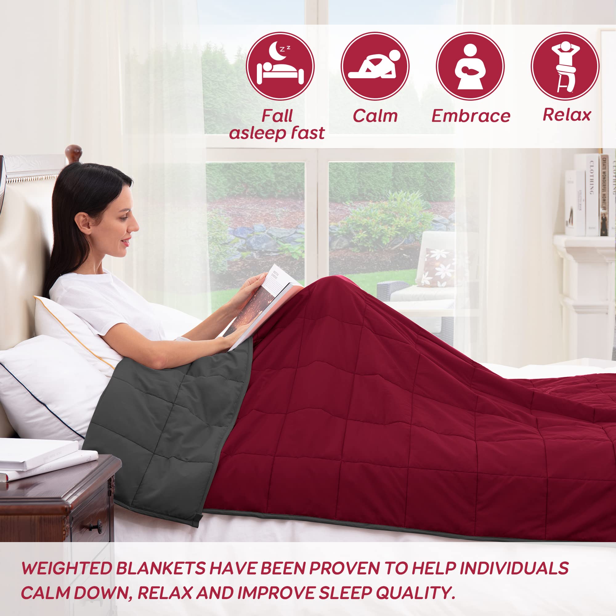 Amazon｜ROKDUK フルウェイトブランケットスロー 60 x 80インチ ツイン
